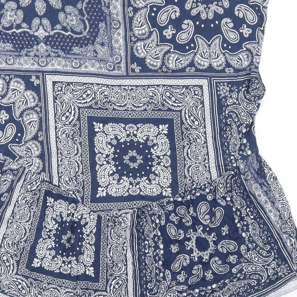 Pimkie Womens Blue Paisley Basic T-Shirt Size M