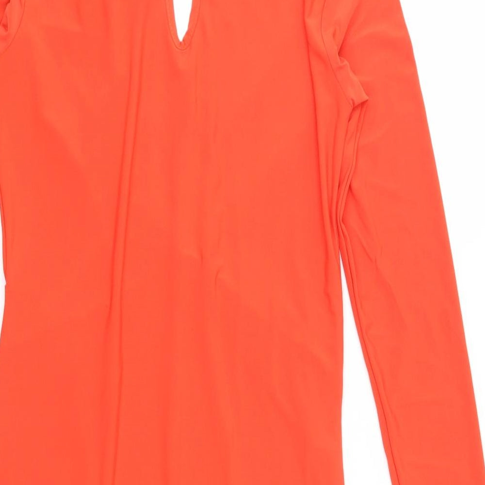 Prague Womens Orange Sheath Size 10