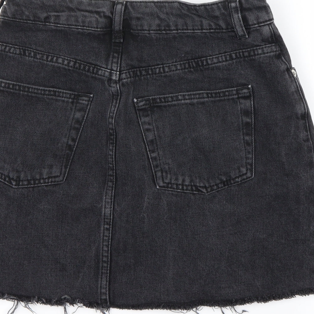 Topshop Womens Black A-Line Skirt Size 8