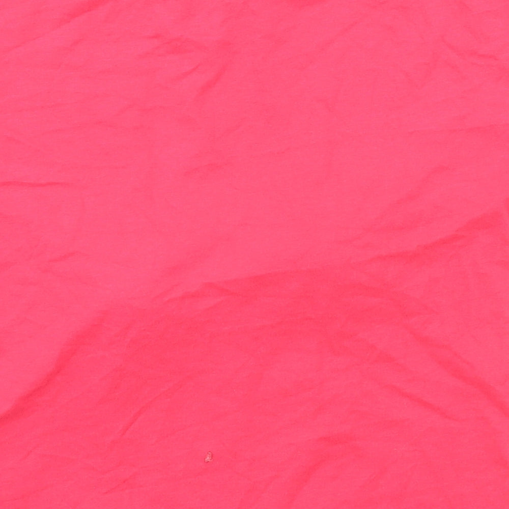 Marks and Spencer Girls Pink Jersey Basic T-Shirt Size 6-7 Years - Pom Poms