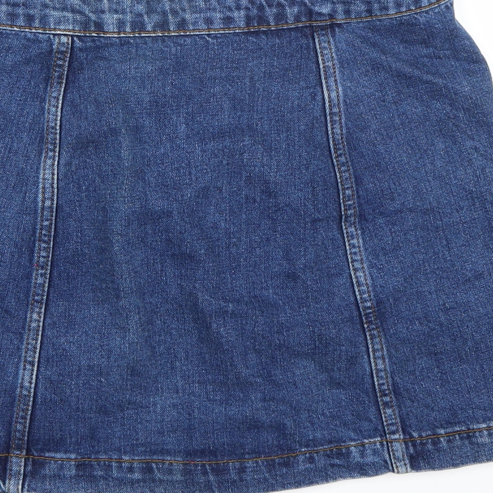 Topshop Womens Blue A-Line Skirt Size 28