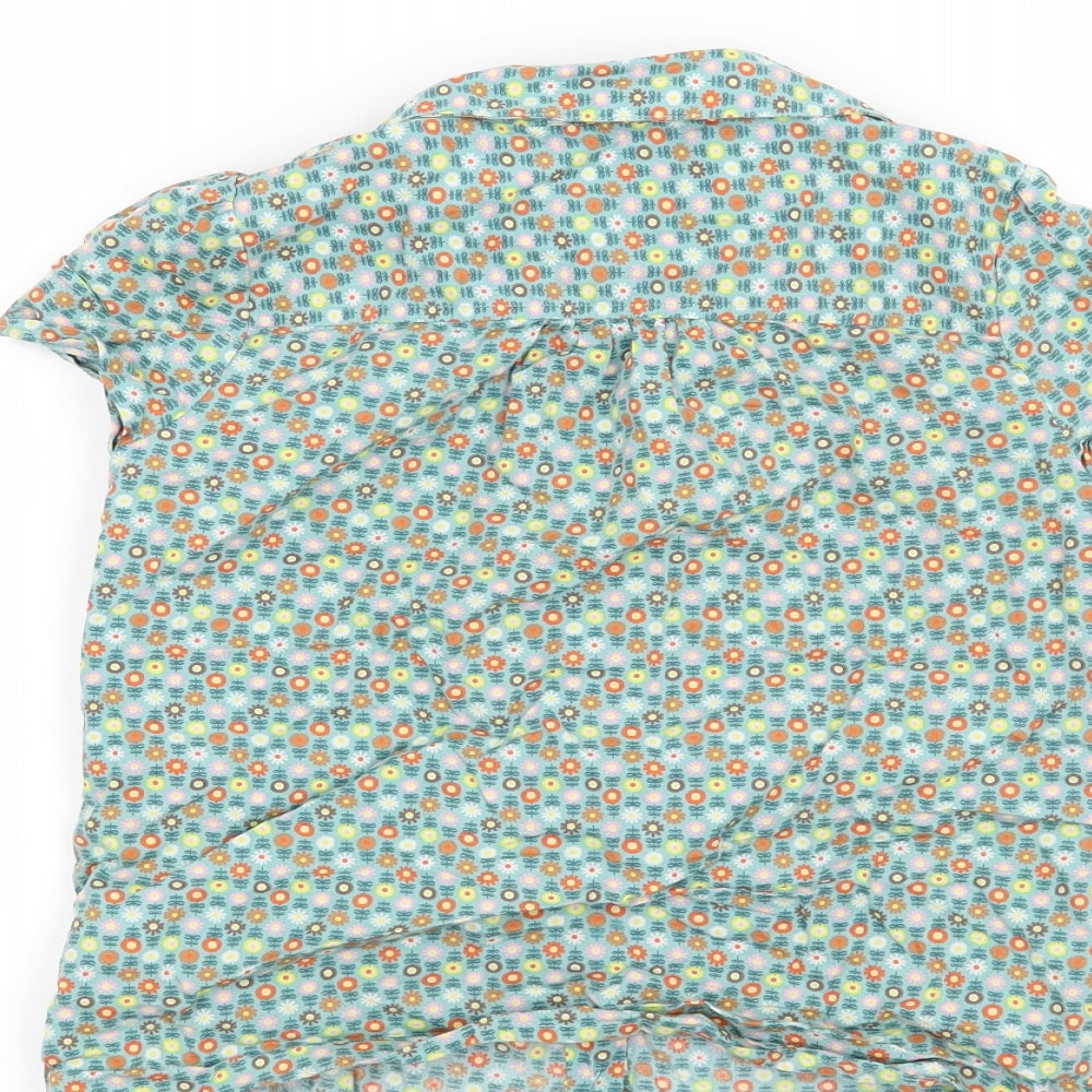 NEXT Girls Green Floral Basic Button-Up Size 8 Years