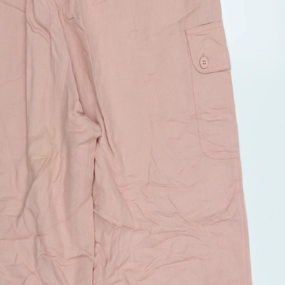 Casual Comfort Womens Pink Trousers Size 14 L25 in