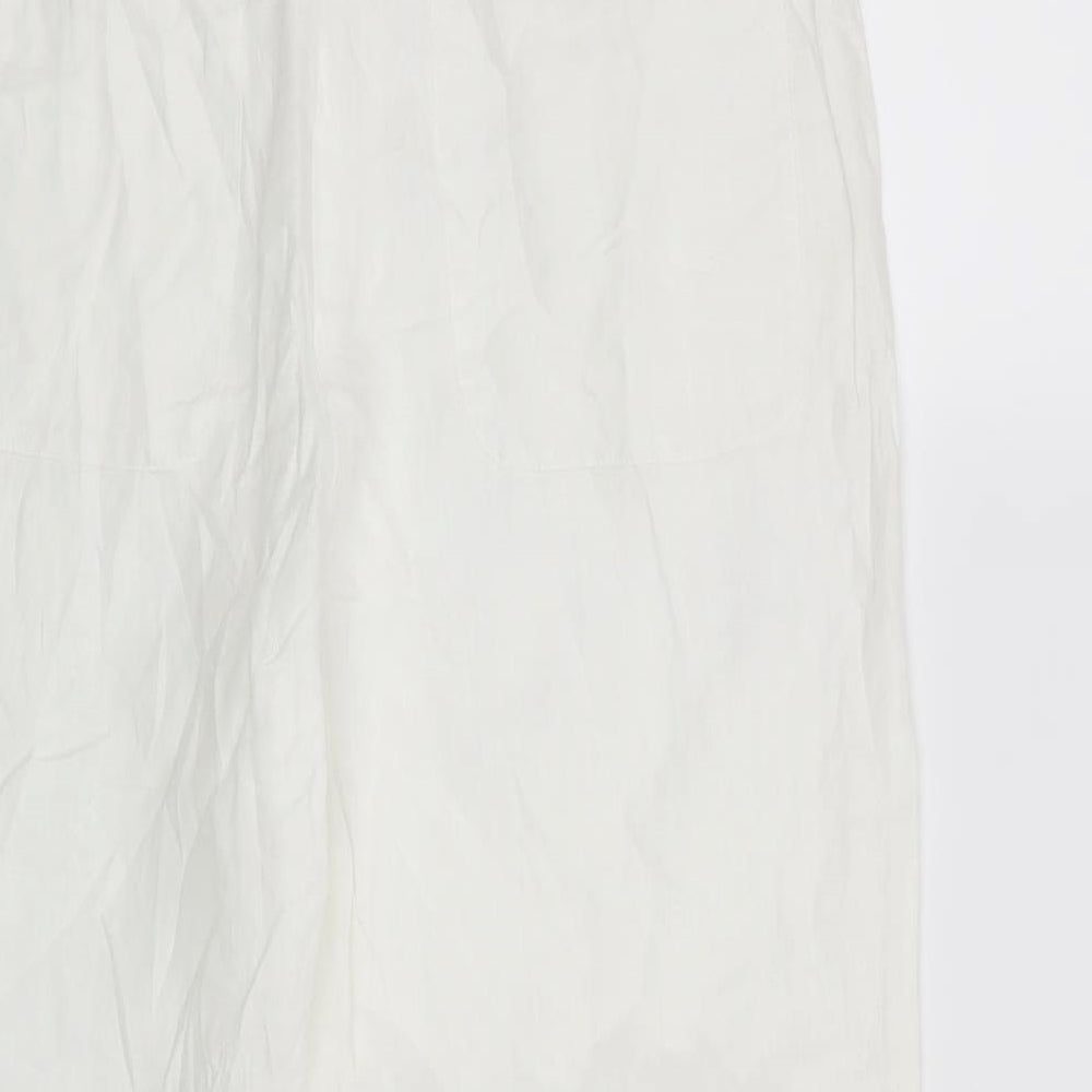 Michelle Womens White Cropped Trousers Size 10 L23 in