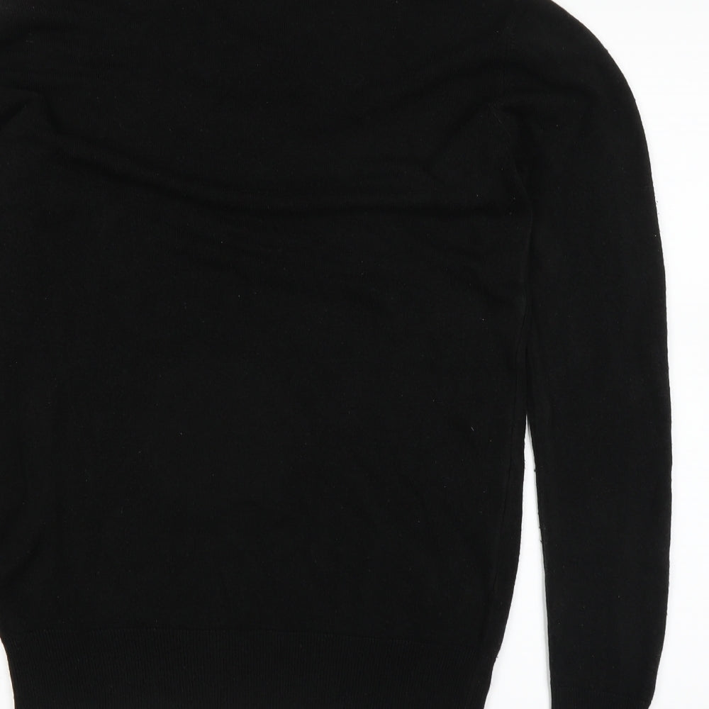 Brand and care label for Easy men’s black jumper, size M