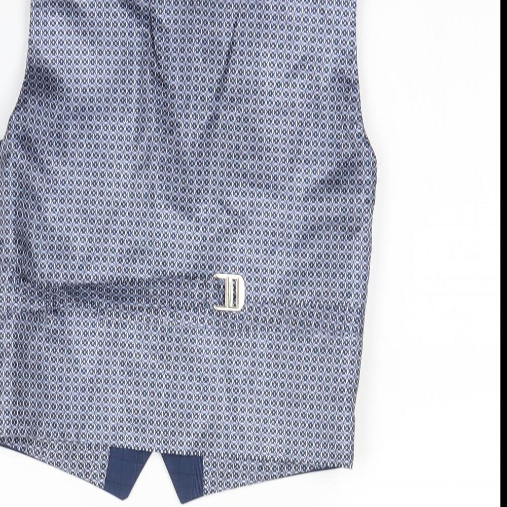 Preworn Mens Blue Check Gilet Waistcoat Size S