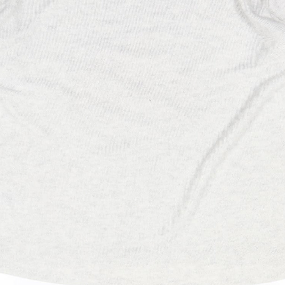 Brand and care label for H&M girls’ grey pullover sweatshirt, size 12-13, years