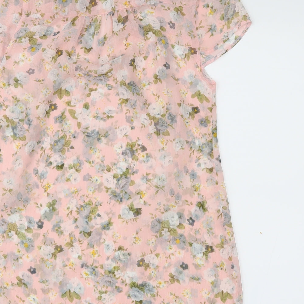 G:21 Womens Pink Floral Basic Blouse Size 8