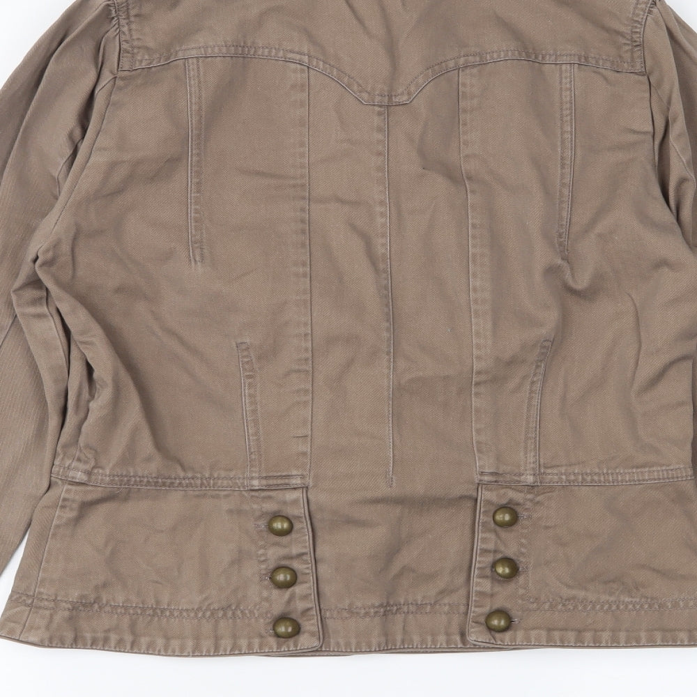 WAREHOSUE Womens Brown Jacket Coat Size 12