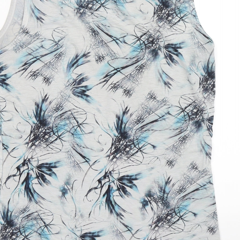 paramour Womens Grey Floral Basic Tank Size M