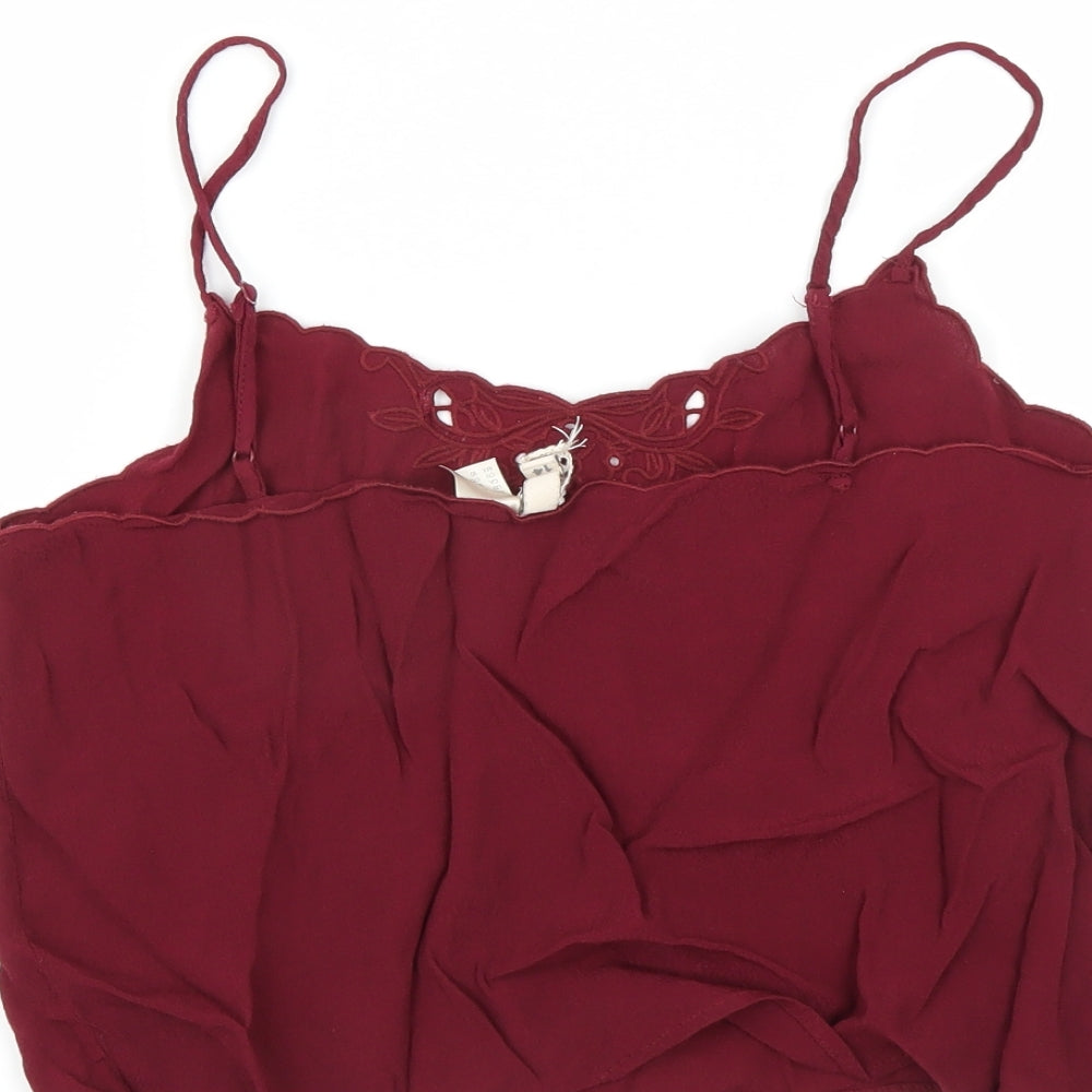 Divided by H&M Womens Red Camisole Blouse Size 14 - CROPPED