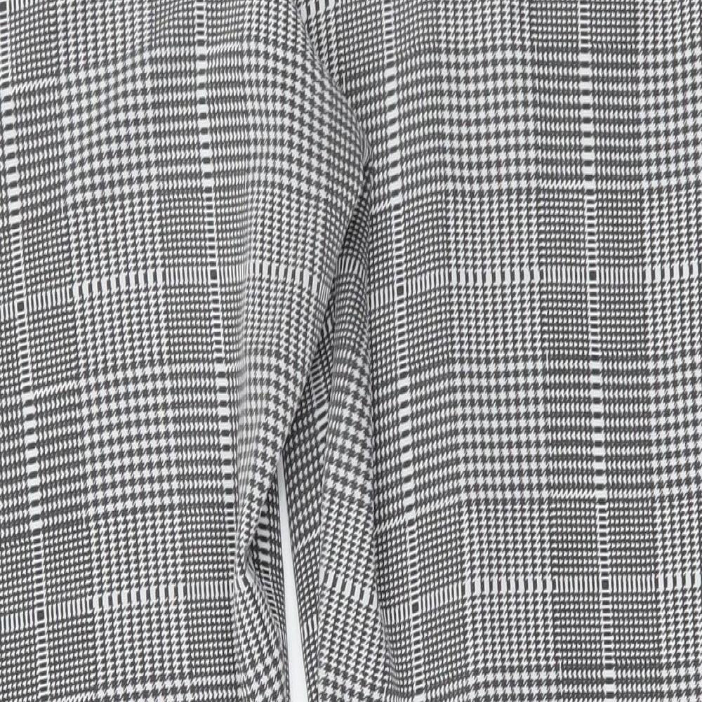 EDGE Womens Grey Check Trousers Size 10 L29 in
