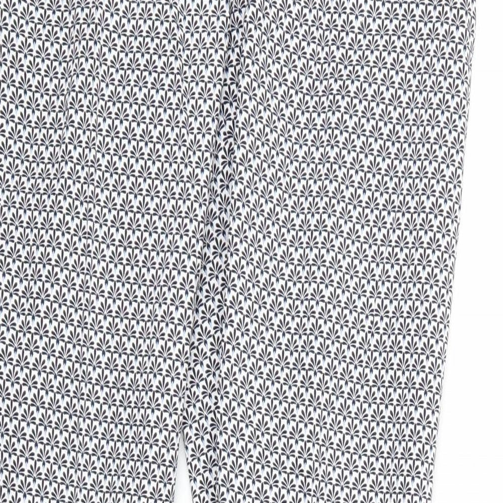 Atmosphere Womens Grey Floral Trousers Size 10 L27 in