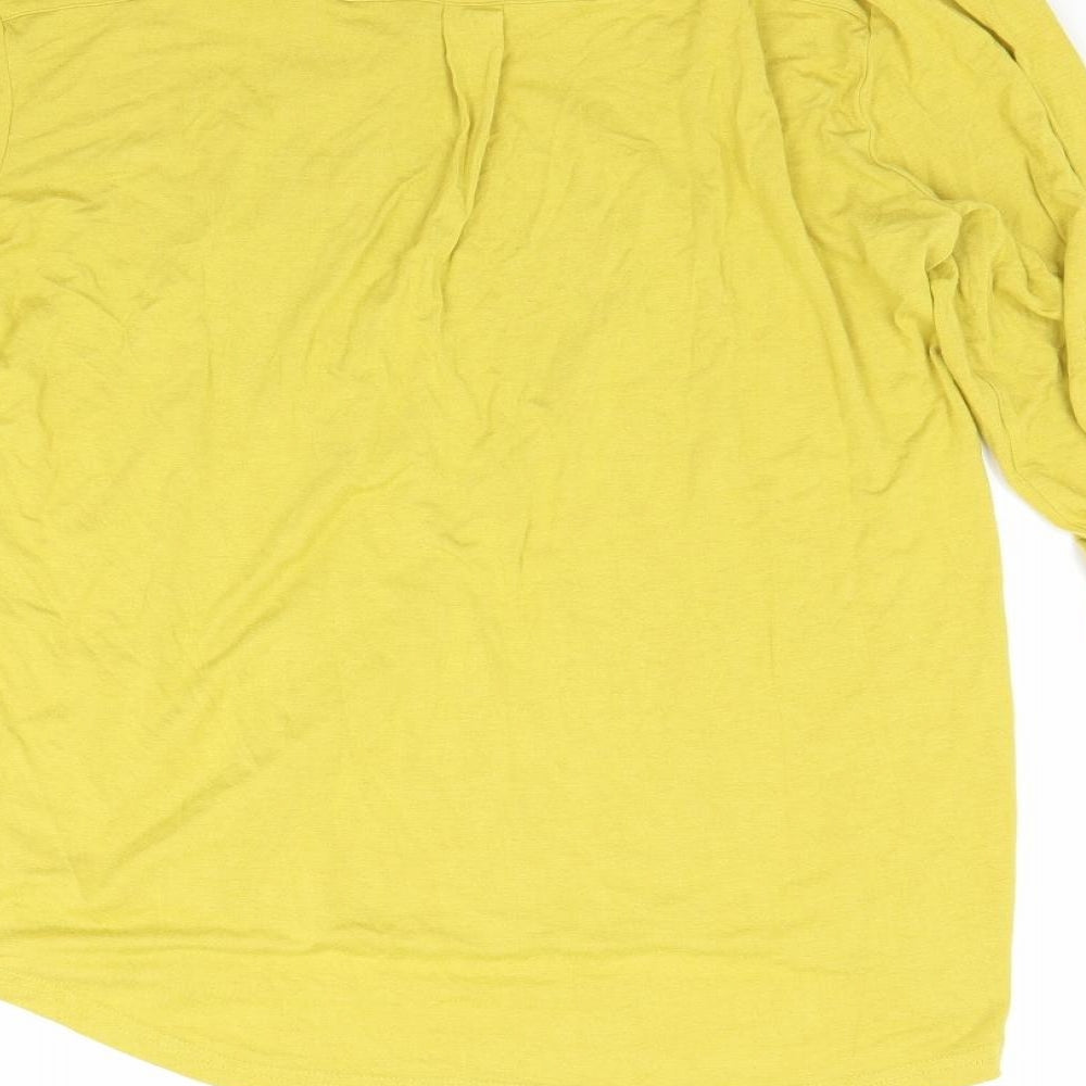 isle Womens Yellow Basic Button-Up Size 14