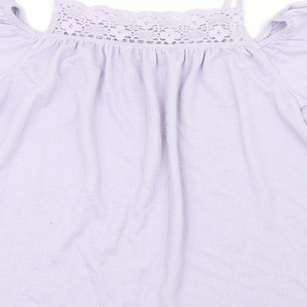 George Womens Purple Basic Blouse Size 8