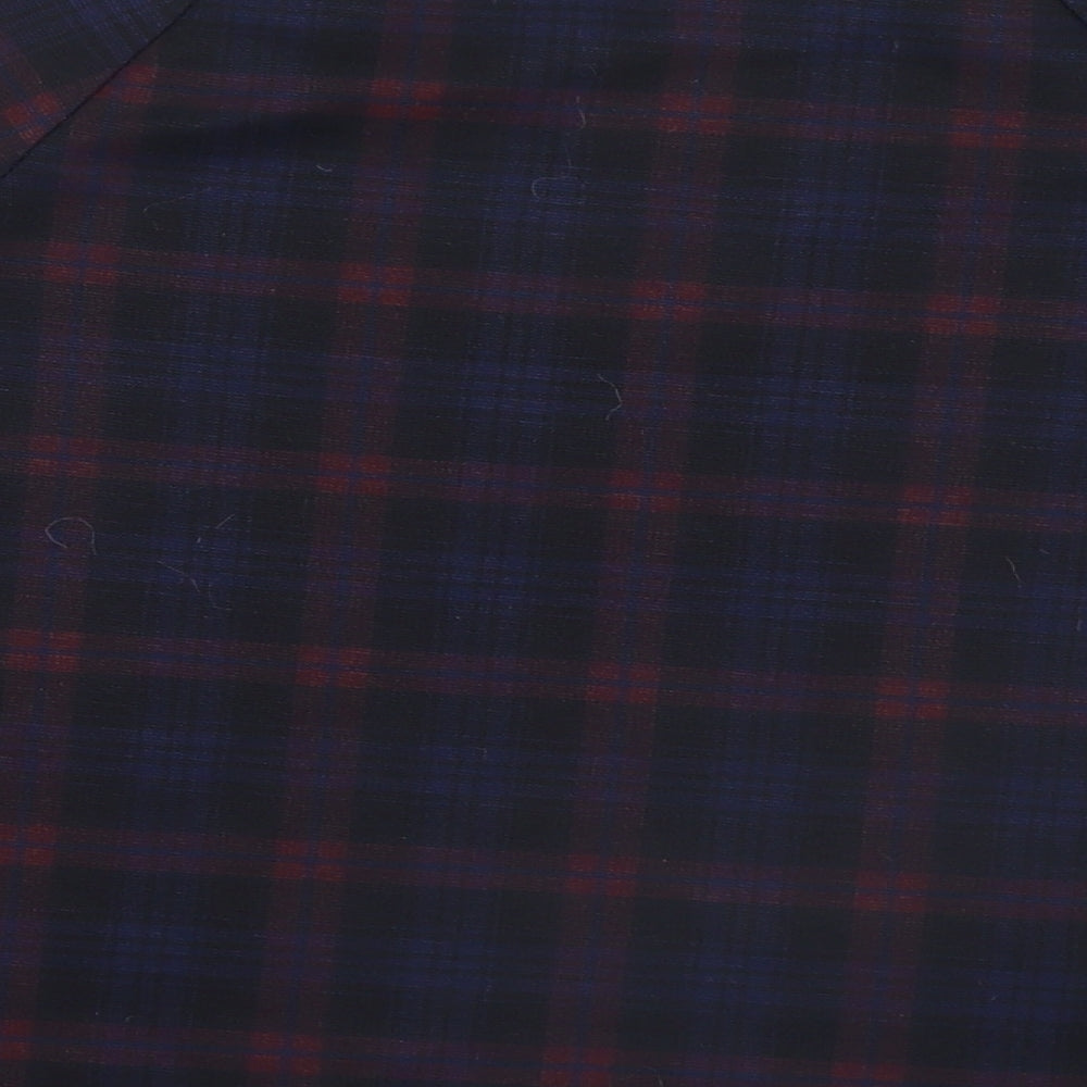 New Look Womens Blue Check Basic T-Shirt Size 10