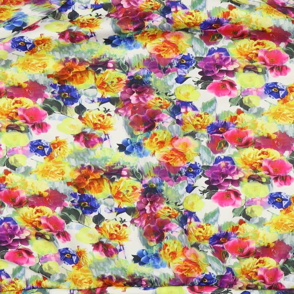 Preworn Womens Multicoloured Floral Full Zip Sweatshirt Size 14
