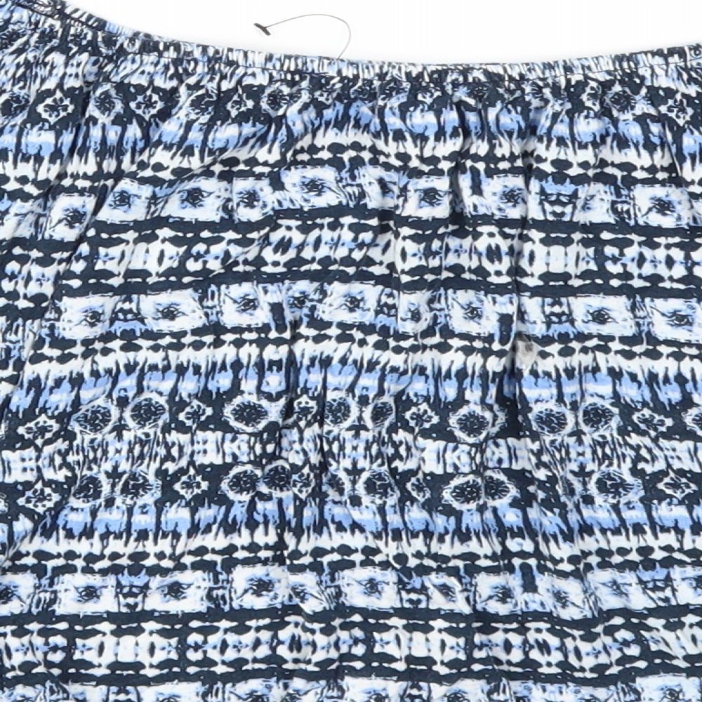 Atmosphere Womens Blue Geometric Basic T-Shirt Size 12
