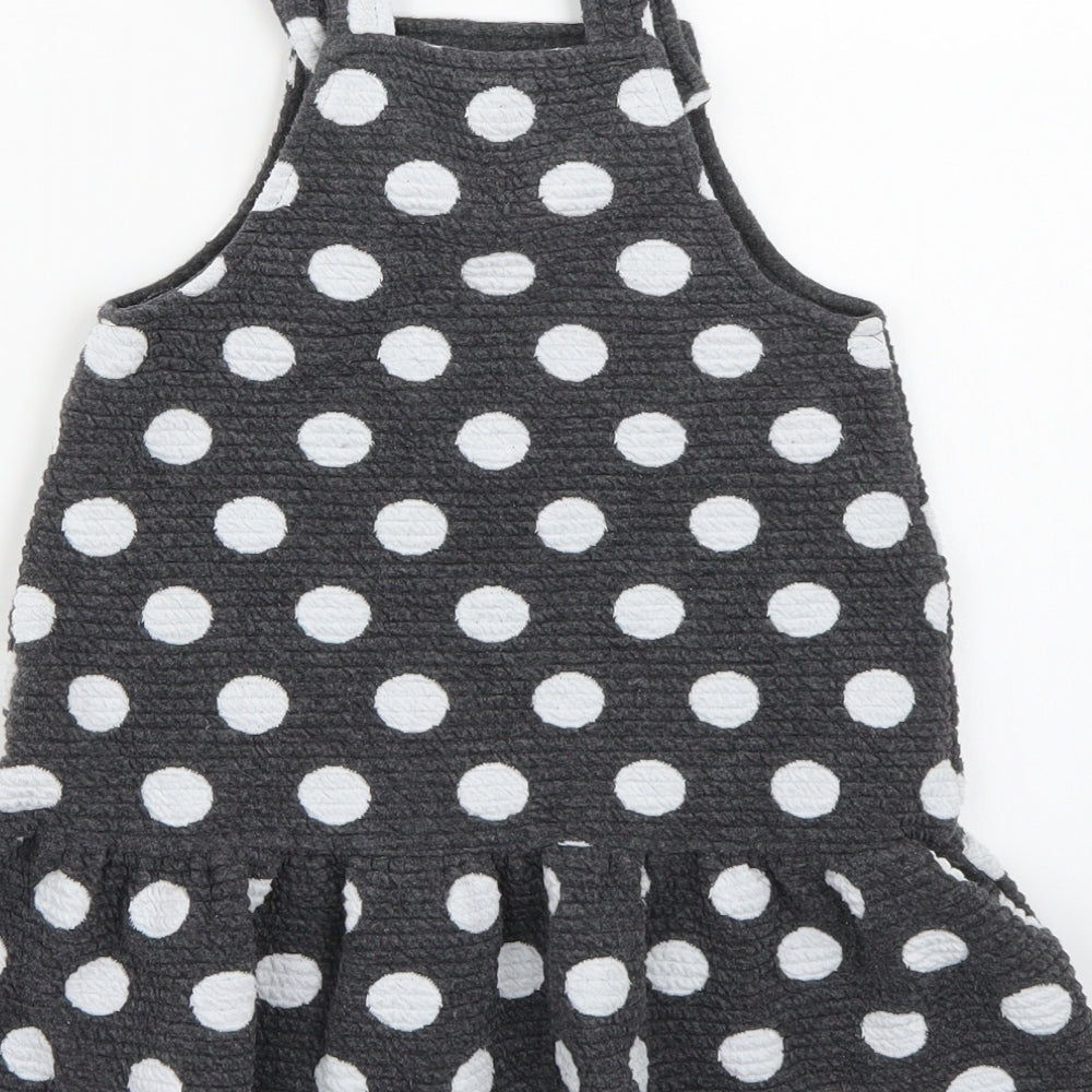 George Girls Grey Polka Dot A-Line Size 3-4 Years