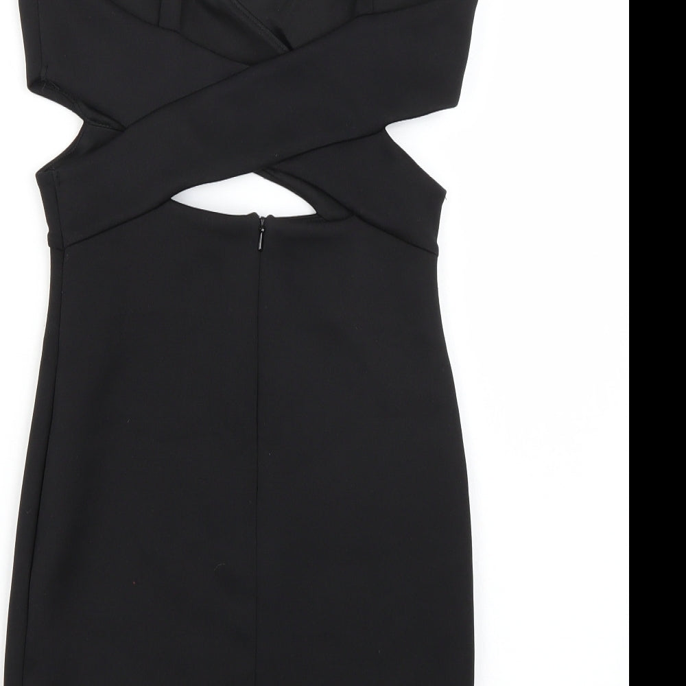 Topshop Womens Black A-Line Size 8