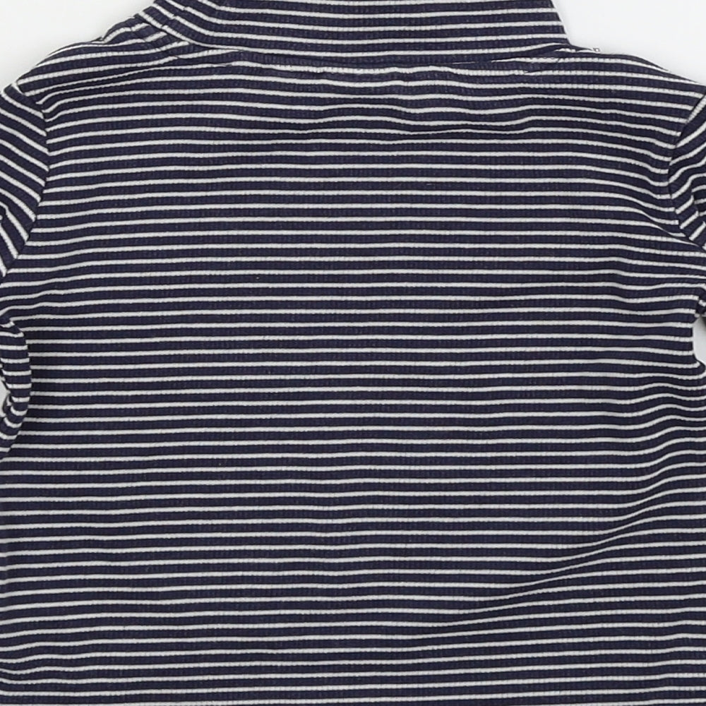 NEXT Girls White Striped Basic T-Shirt Size 9-12 Months