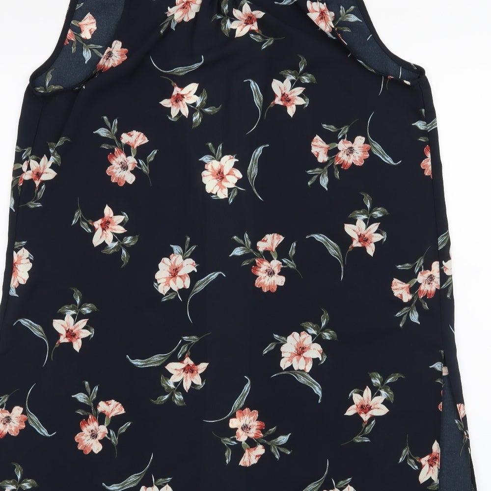 New Look Womens Blue Floral Cardigan Jumper Size 8