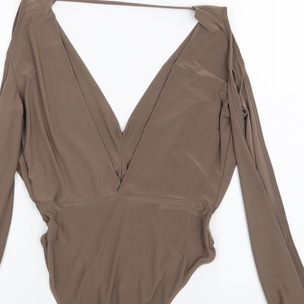 Missguided Womens Brown Bodysuit One-Piece Size 8