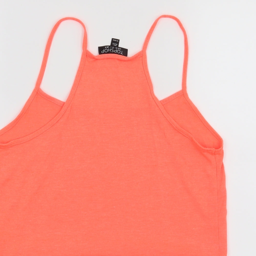 Topshop Womens Orange Cropped Tank Size 8