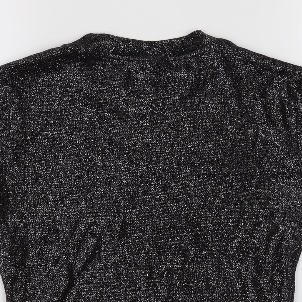 Topshop Womens Black Basic T-Shirt Size 8