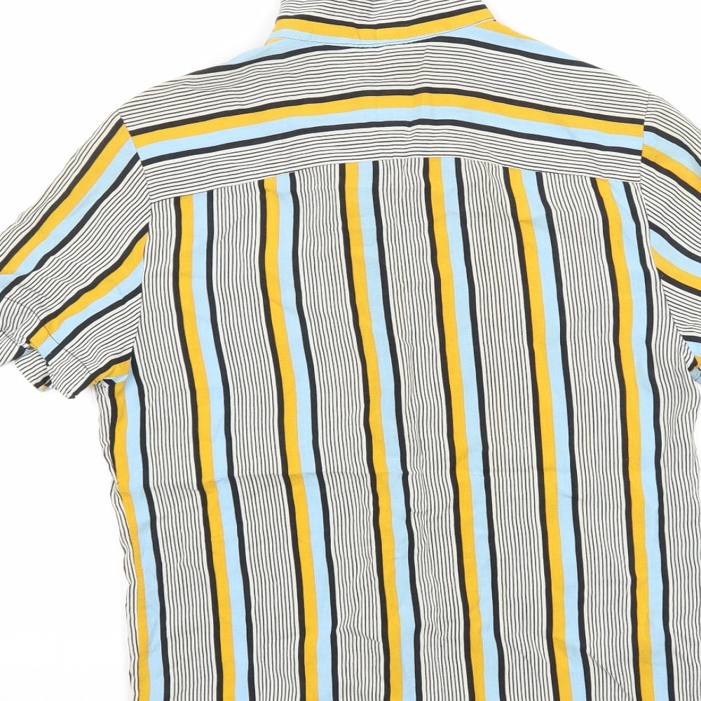 River Island Womens Multicoloured Striped Basic Button-Up Size XS