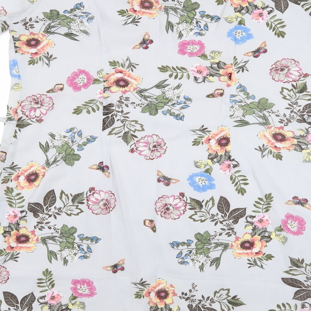 Preworn Womens Multicoloured Floral A-Line Size 10