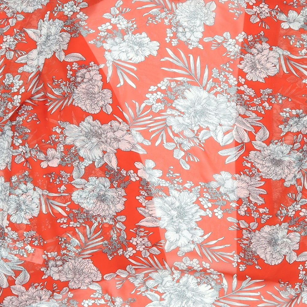 Papaya Womens Red Floral Cardigan Jumper Size 8