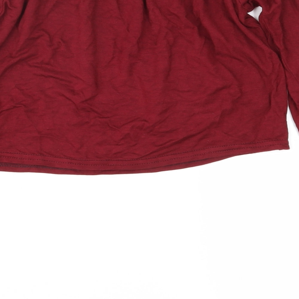 Missguided Womens Red Cropped T-Shirt Size S