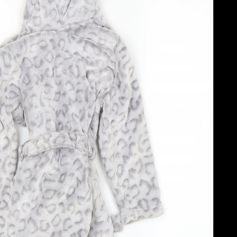 Hullabaloo Girls Grey Solid Top Robe Size 3-4 Years