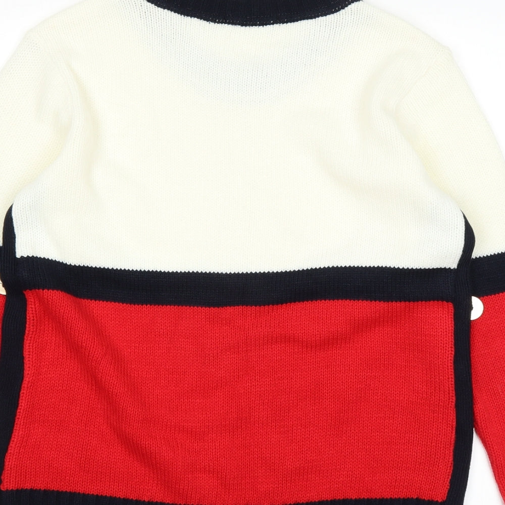 Damart Womens White Striped Pullover Jumper Size 10