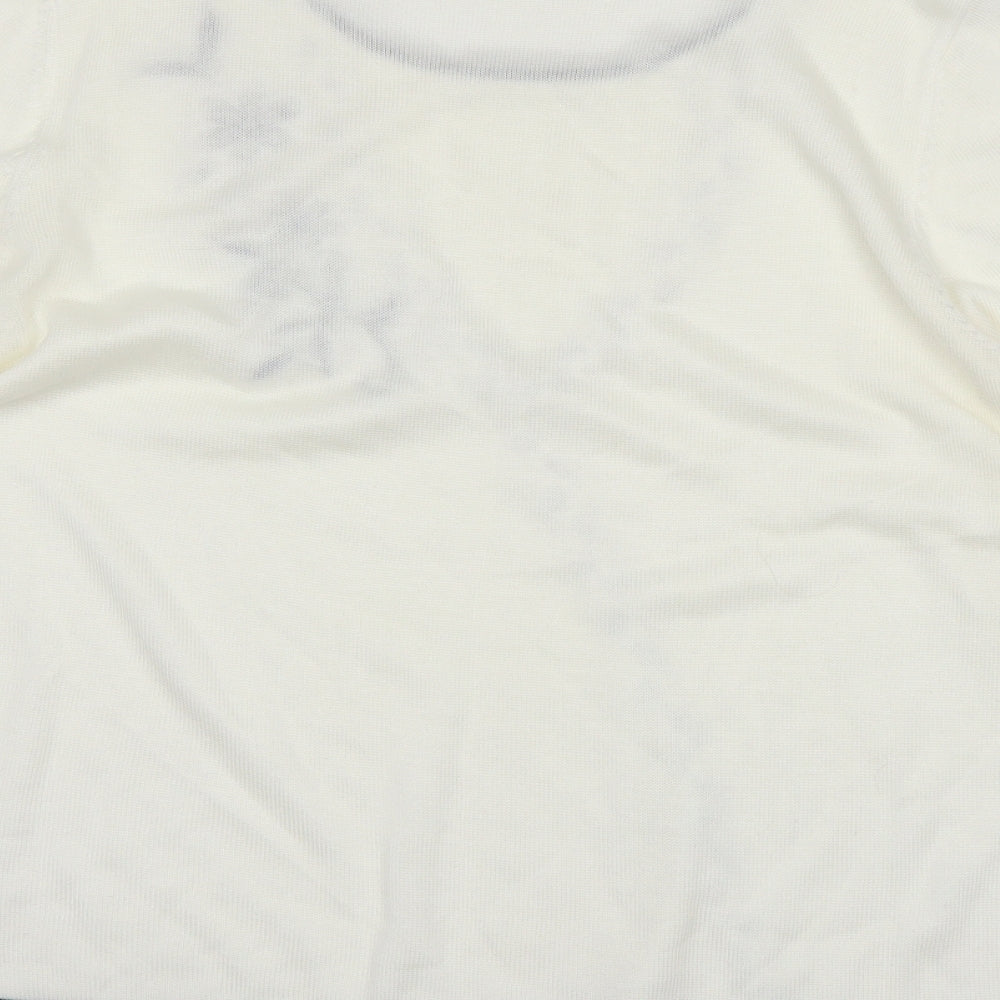 Annabelle Womens White Basic T-Shirt Size L
