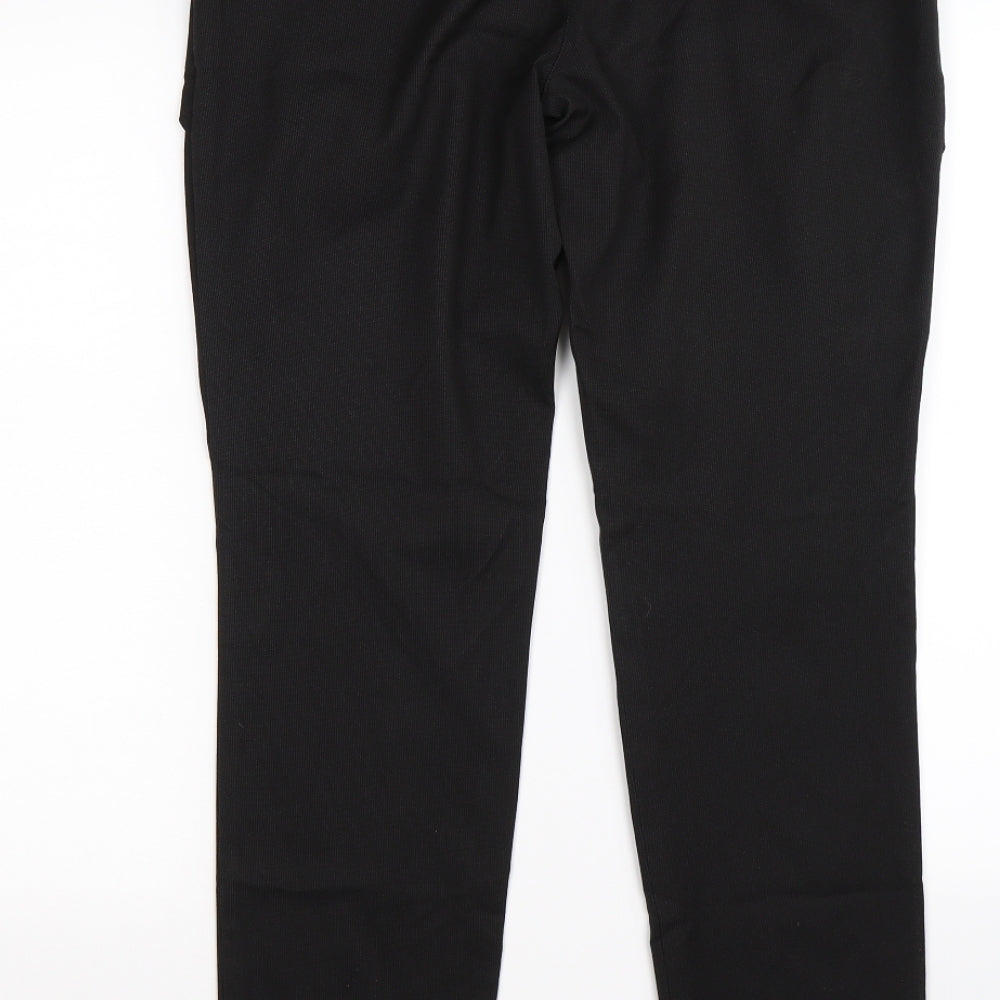 mare sole Womens Black Striped Trousers Size 10 L31 in