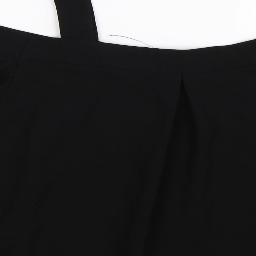 Topshop Womens Black Basic T-Shirt Size 16 - cold shoudler