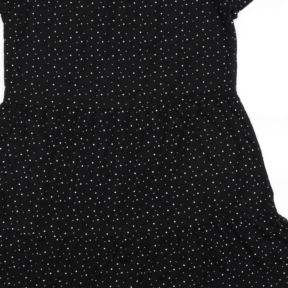 ESMARA Womens Black Polka Dot Fit & Flare Size S