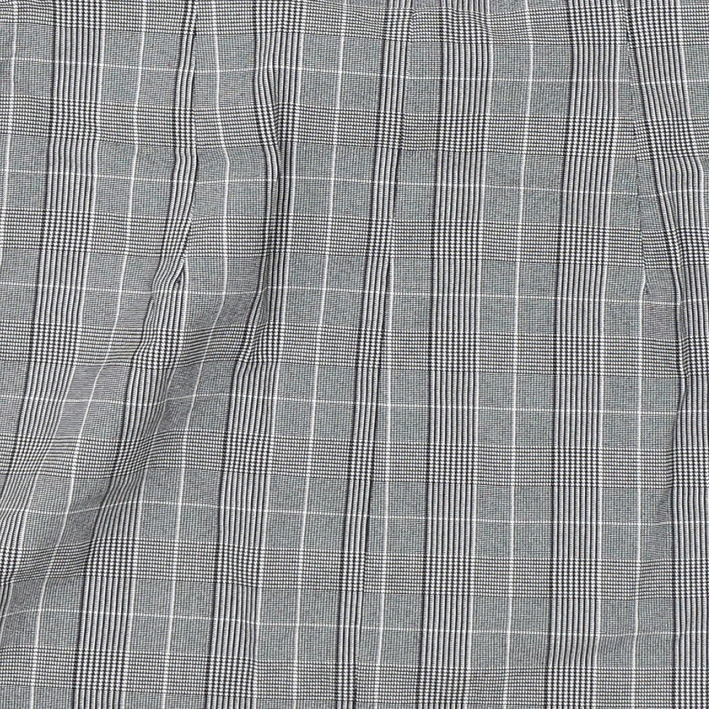 Topshop Womens Black Check A-Line Skirt Size 12