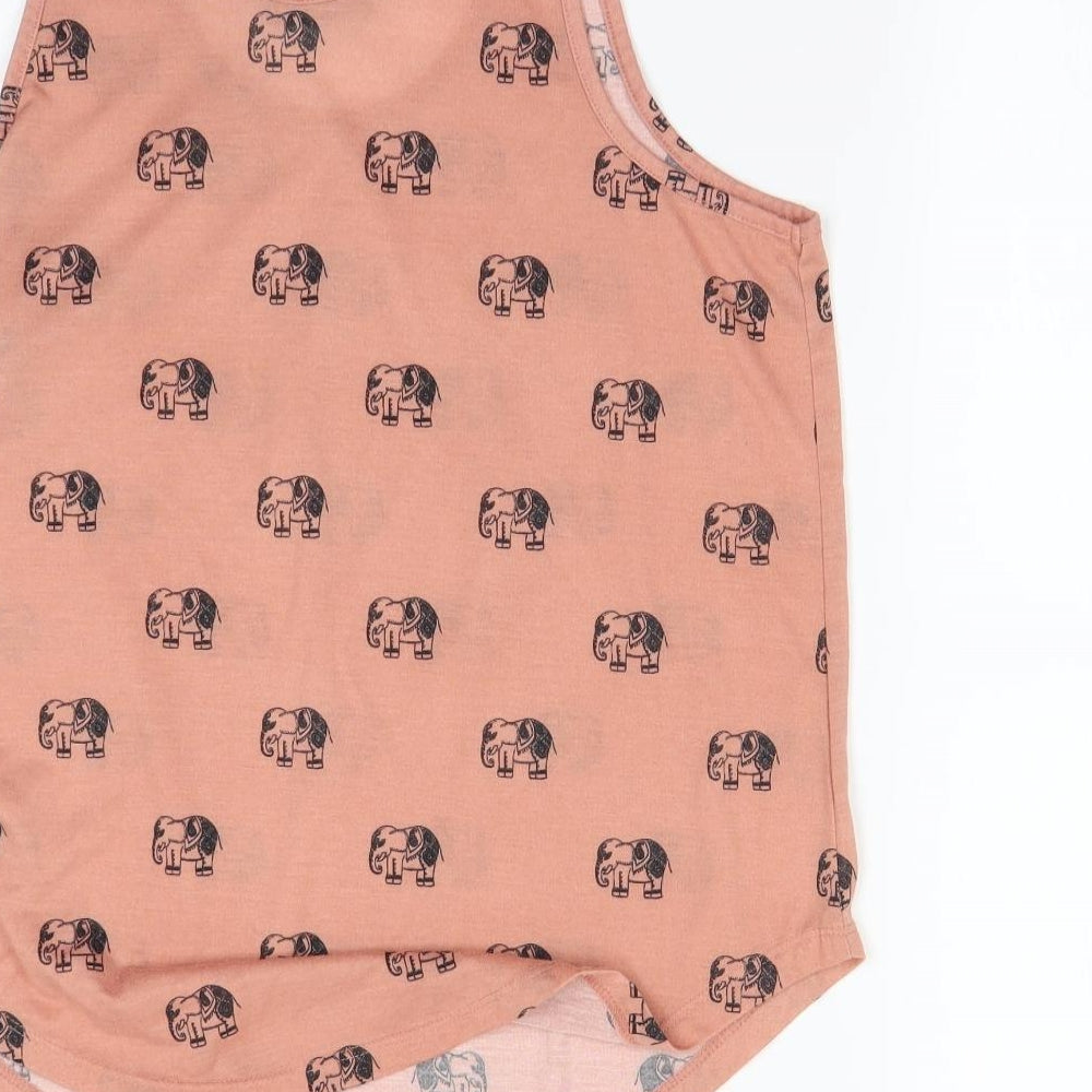 Atmosphere Womens Pink Animal Print Basic Tank Size 10