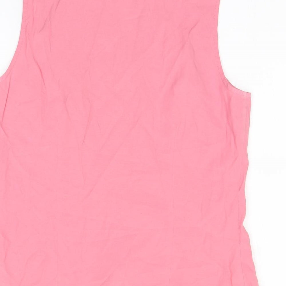 M&Co Womens Pink Basic Button-Up Size 14