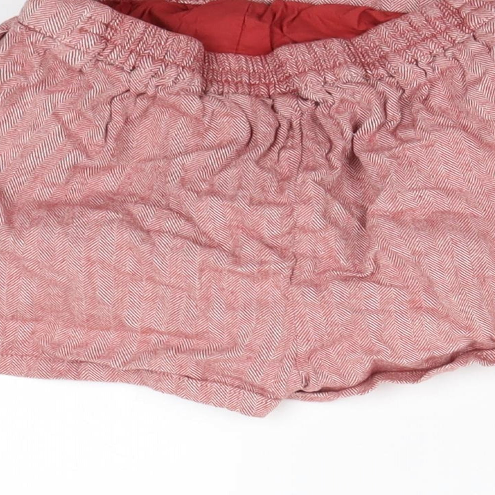 Next Girls Red Herringbone Mom Shorts Size 5 Years