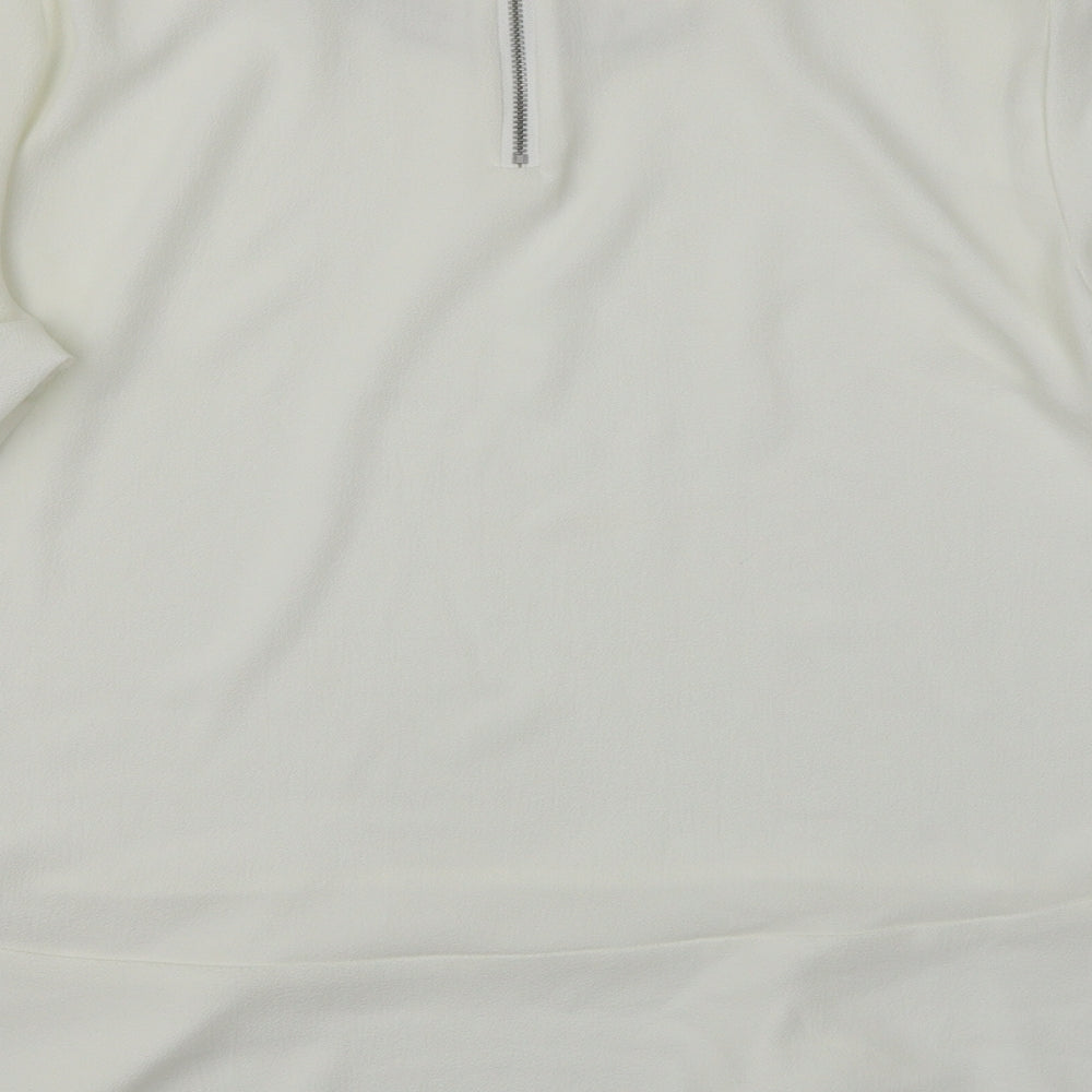 Amphora Womens White Basic Blouse Size 16
