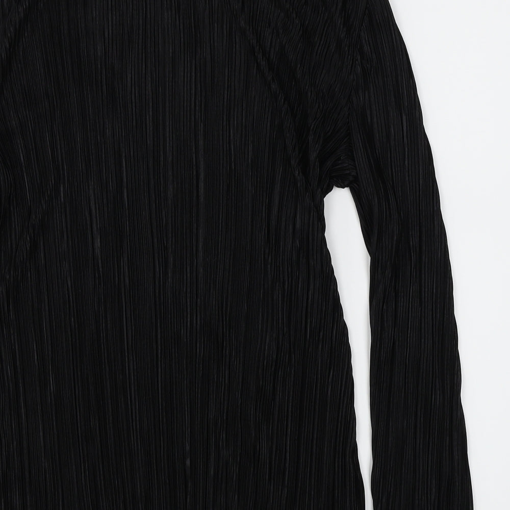 H&M Womens Black Basic Blouse Size M - pleated sheer