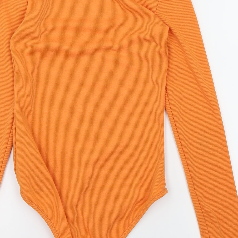Preworn Womens Orange Bodysuit One-Piece Size S
