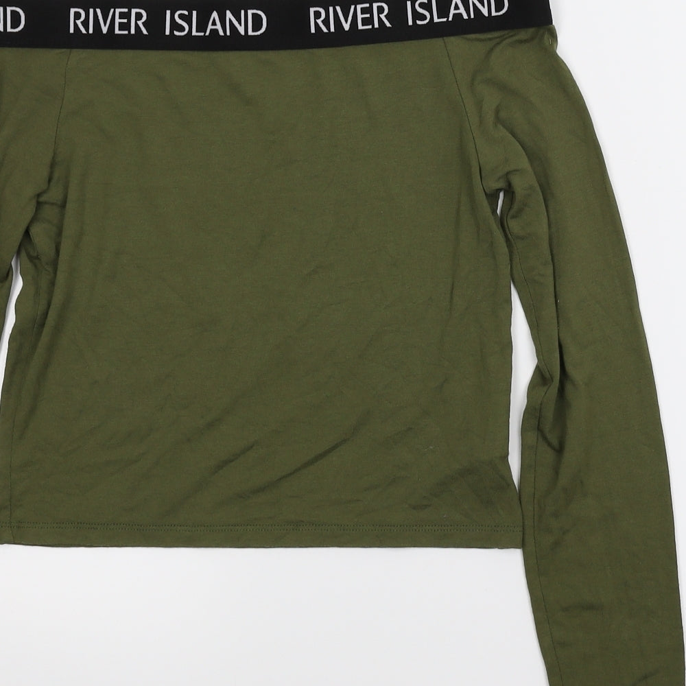 River Island Girls Green Basic T-Shirt Size 11-12 Years