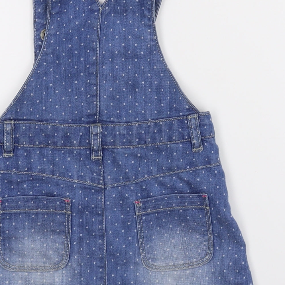 Very Girls Blue Spotted Denim A-Line Size 9-12 Months - Dungaree Dress