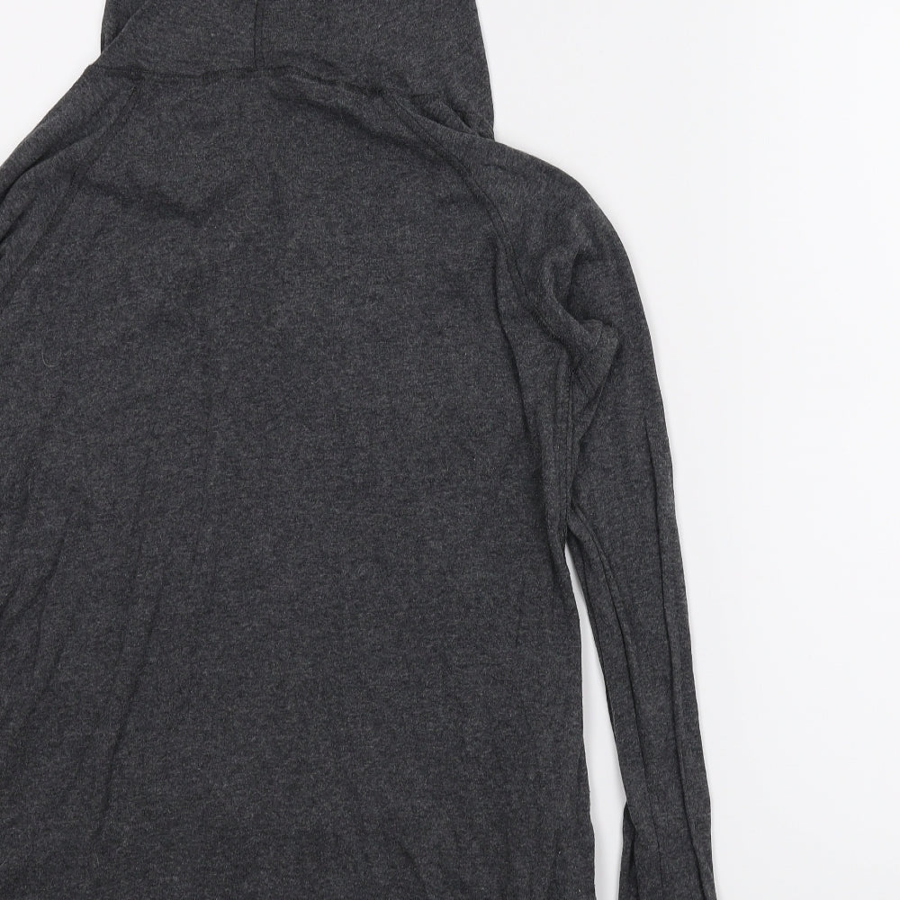 Poof Womens Grey Pullover Hoodie Size L