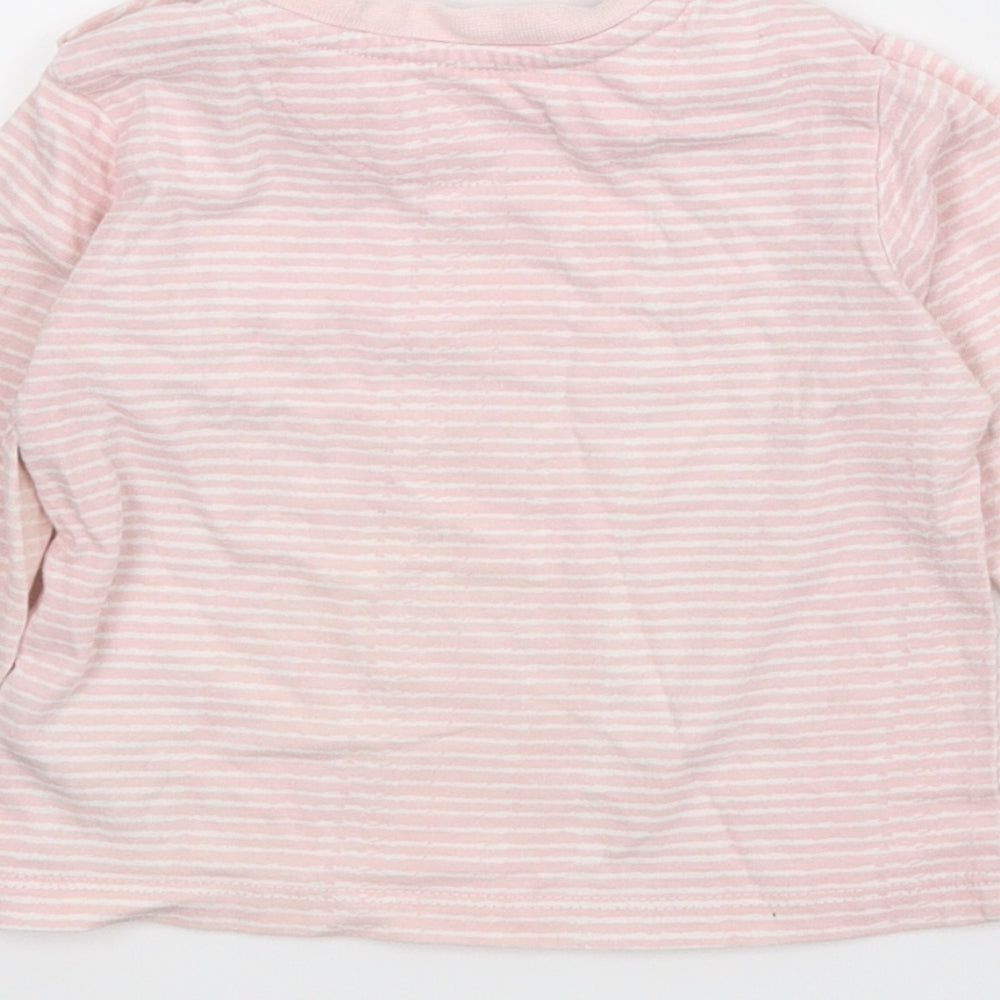 Very Girls Pink Striped Basic T-Shirt Size 6-9 Months